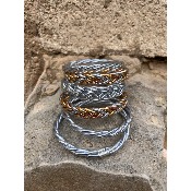 Bracelet bohème jonc bouddhiste kumlaï torsadé argent