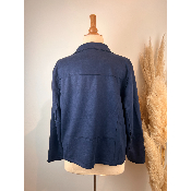 Veste perfecto en suédine grande taille bleu marine