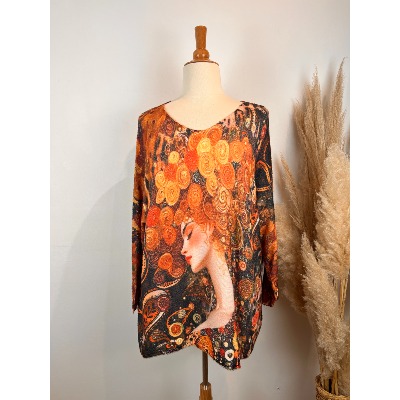 Pull maille duveteuse grande taille visage