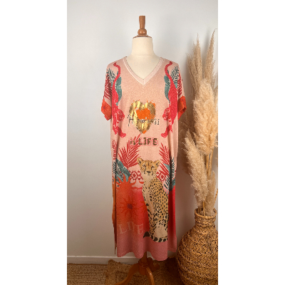 Robe longue lurex léopard grande taille