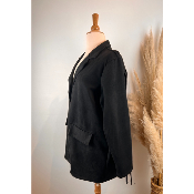 Veste blazer suédine à franges grande taille