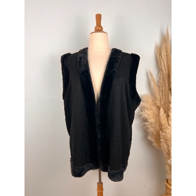 Veste sans manches suédine fourrée