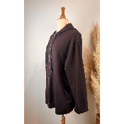 Veste sweat coton unie capuche grande taille