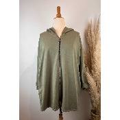 Veste sweat capuche dos tête de mort strass