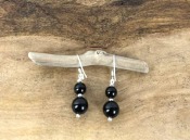 Boucles d'oreilles bohème pendantes onyx noir en argent 925