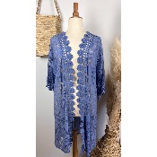 Kimono mi-long dentelle bohème grande taille