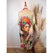 Kimono bohème Frida coeurs grande taille
