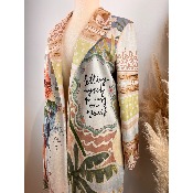 Manteau en suédine imprimée perroquet