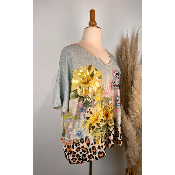 Pull lurex manches courtes inspi Frida grande taille