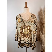 Pull lurex manches longues soleil Grande Taille