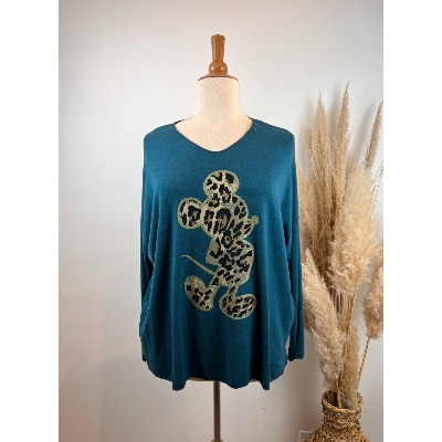 Pull Mickey Léopard Grande Taille