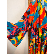 Robe longue imprimée multicolore