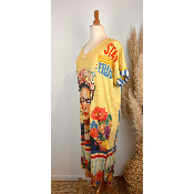 Robe longue lurex Frida palmier grande taille