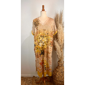 Robe longue lurex visage papillons grande taille