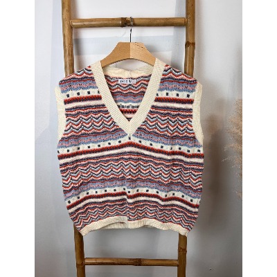 Pull sans manches multicolore 
