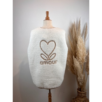 Veste gilet sans manches Amour Grande Taille