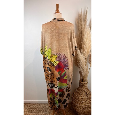 Kimono lurex léopard grande taille