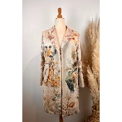 Manteau en suédine imprimée girafe