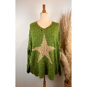 Pull en mailles étoiles lurex  grande taille