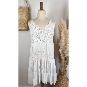 Robe bretelles bohme dentelle et crochet grande taille