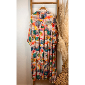 Robe longue imprimée nénuphars tie & dye