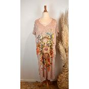 Robe longue lurex femme lunettes grande taille
