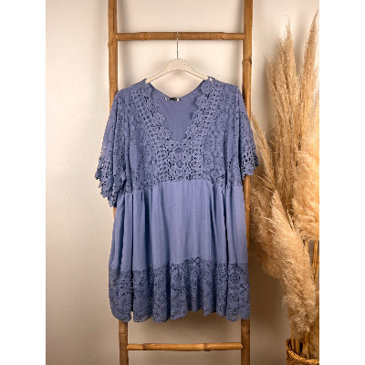 Tunique bohème dentelle & crochet grande taille