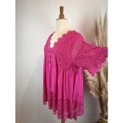 Tunique bohème dentelle & crochet grande taille