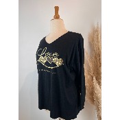 Pull love cœurs strass grande taille 