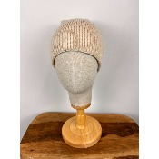 Bonnet cœur brodé laine