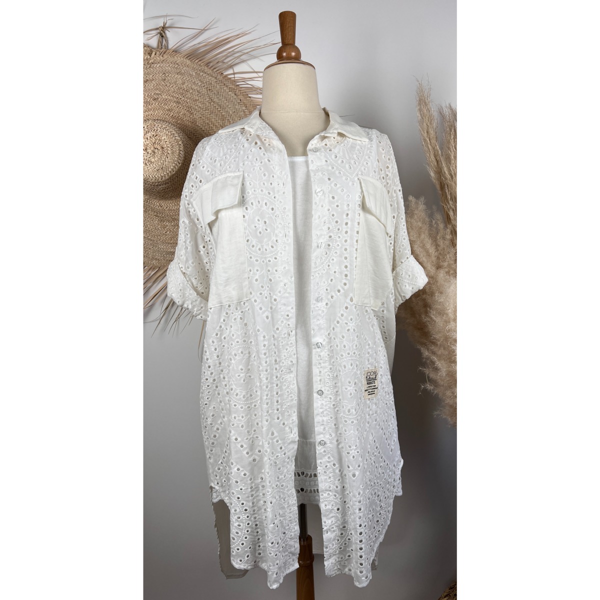 Chemise Longue Broderie Anglaise Bohème Grande Taille PASSION BOHEME