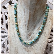 Collier ras de cou pierres naturelles acier doré