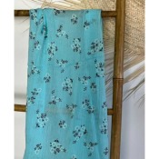 Foulard fin liberty coton & soie - turquoise
