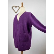 Gilet laine violet bohème