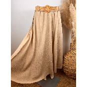 Jupe longue unie fluide avec ceinture grande taille