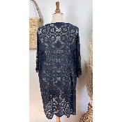 Kimono mi-long dentelle bohème grande taille