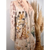 Manteau en suédine imprimée girafe