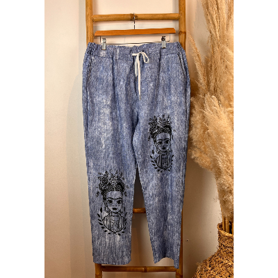 Pantalon inspiration Frida grande taille