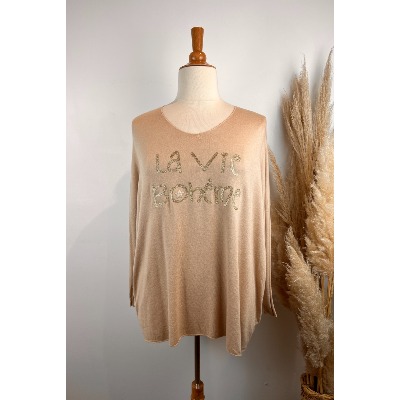 Pull printemps "la vie bohème" grande taille