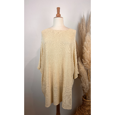 Pull uni coton col rond grande taille 