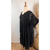 Robe bohème dentelle doublée grande taille 52 - 56