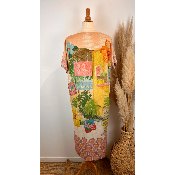 Robe longue lurex flamant rose grande taille