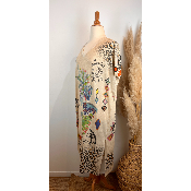 Robe longue lurex palmier argenté grande taille