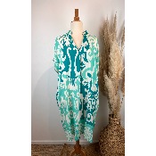 Robe viscose imprimée grande taille vert d'eau