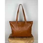 Sac cuir petit cabas porté épaule - camel