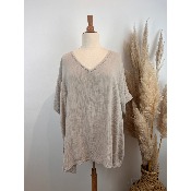 Tunique t-shirt en gaze de coton grande taille 52/54