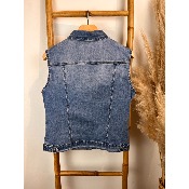 Veste en jean sans manches grande taille 44 46 48