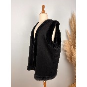 Veste sans manches suédine fourrée