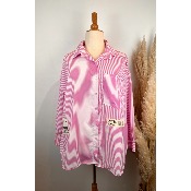 Chemise ray�e � patchs grande taille