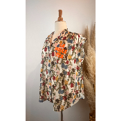 Chemise sans manches imprimé fleuri grande taille